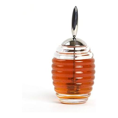  Alessi Honey Pot TW01 Design honey dispenser with honey spoon, glass and stainless steel