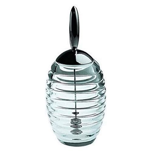 Alessi Honey Pot TW01 Design honey dispenser with honey spoon, glass and stainless steel