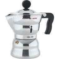 Alessi AAM33 / 3 Moka espresso machine made of cast aluminum, handle and plastic button, black, 3 cups