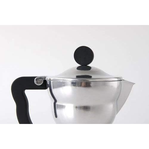  Alessi AAM33 / 3 Moka espresso machine made of cast aluminum, handle and plastic button, black, 3 cups