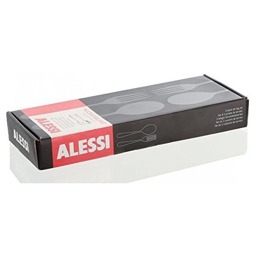  Alessi Nuovo Milano Serving Spoon and Fork Set, Silver