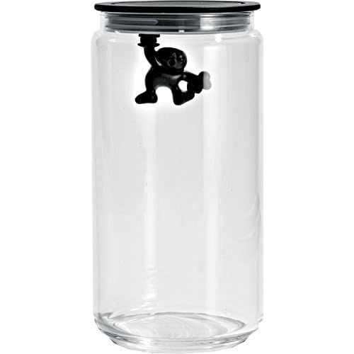  A di Alessi Gianni Glass Jar, Yellow Lid, 70 cl, (AMDR04 Y)