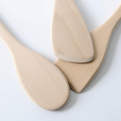  A di Alessi Pots&Pans Kitchen Spoons, Beech Wood, Set of 3, (AJM27SET)