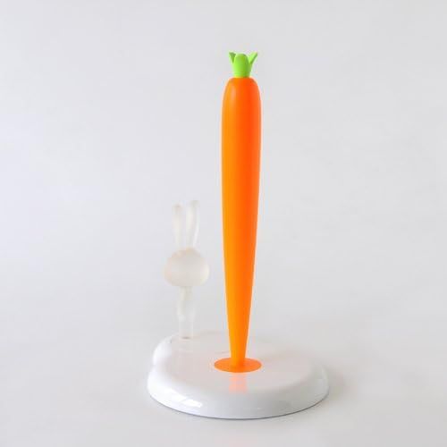  A Di Alessi Bunny and Carrot Kitchen Roll Holder in Thermoplastic Resin, White