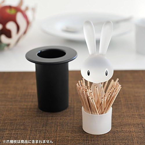  A Di Alessi Magic Bunny Toothpick Holder in Thermoplastic Resin, Black