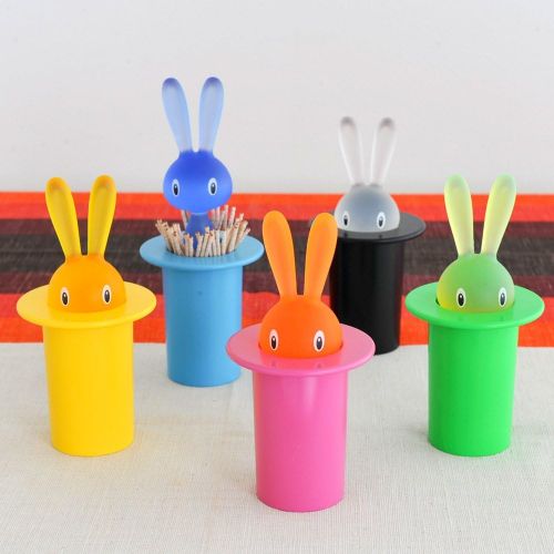  A Di Alessi Magic Bunny Toothpick Holder in Thermoplastic Resin, Black