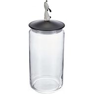 A Di Alessi Lulajar Glass Jar for Dog Food with Lid in Thermoplastic Resin, Black