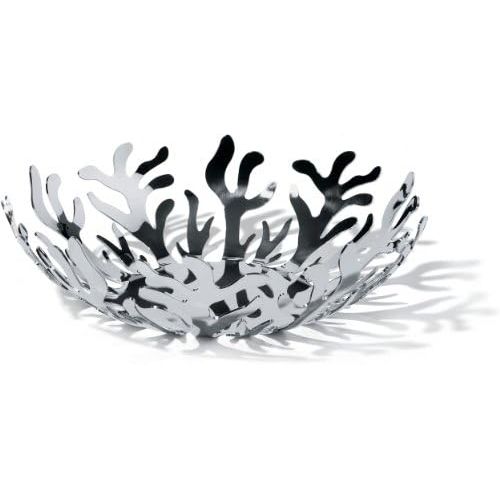  Alessi ESI01/29 Mediterraneo Obsthalter aus Edelstahl, epoxidharzlackiert silber, Ø 29 cm