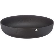 Alessi JM17/21 BT, round tray in painted steel with epoxy resin, black with relief decoration