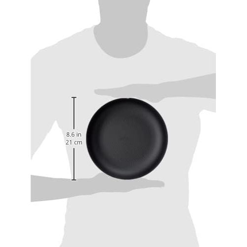  Alessi JM17/21 BT, round tray in painted steel with epoxy resin, black with relief decoration