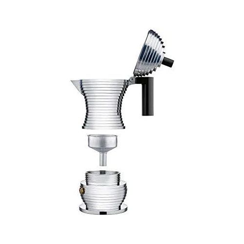  [아마존베스트]Alessi Cast Aluminum Pulcina Espresso Coffee Maker with Handle and Knob in PA, Black