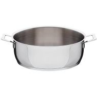 A Di Alessi,AJM10228POTS & PANS, Low casserole with two handles in 1810 stainless steel mirror polished,5 qt 27 oz