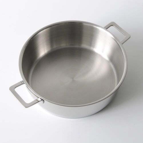  A Di Alessi,AJM10228POTS & PANS, Low casserole with two handles in 1810 stainless steel mirror polished,5 qt 27 oz