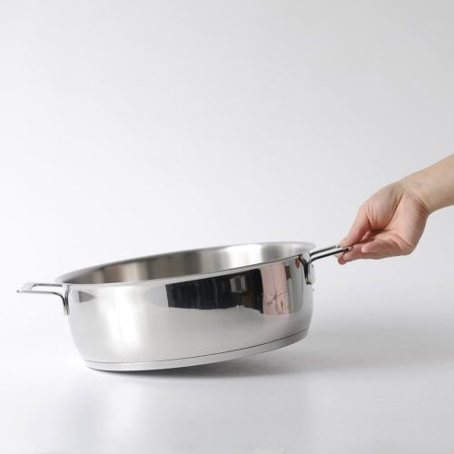  A Di Alessi,AJM10228POTS & PANS, Low casserole with two handles in 1810 stainless steel mirror polished,5 qt 27 oz
