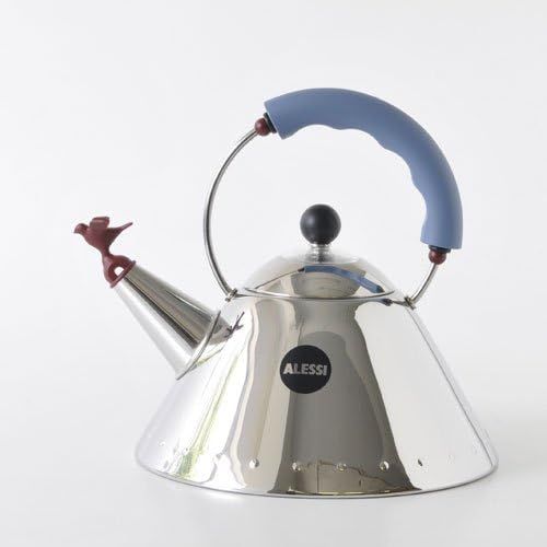  Alessi 2 Qt. Signature Bird Whistle Tea Kettle with Post-Modern Design
