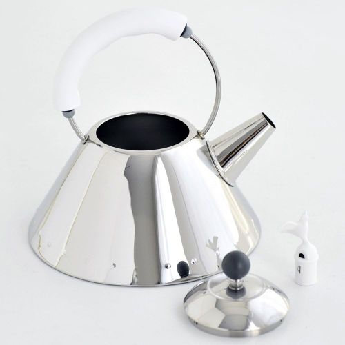  Alessi 2 Qt. Signature Bird Whistle Tea Kettle with Post-Modern Design