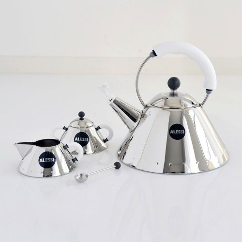  Alessi 2 Qt. Signature Bird Whistle Tea Kettle with Post-Modern Design