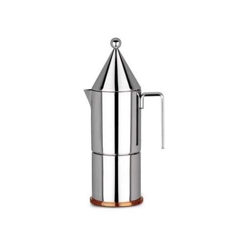  Alessi La Conica EspressoCoffee Maker in Mirror Polished by Aldo Rossi Size: 9.25 H x 2.95 Dia.