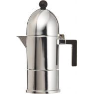 Alessi A90956 B La Cupola 6-Cup Silver Aluminum Espresso Maker With Black Handle