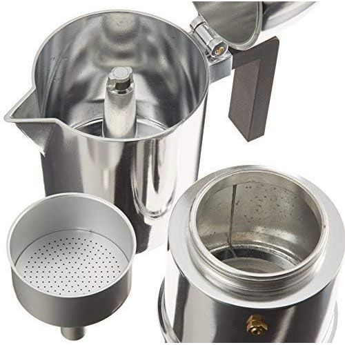  Alessi A90956 B La Cupola 6-Cup Silver Aluminum Espresso Maker With Black Handle