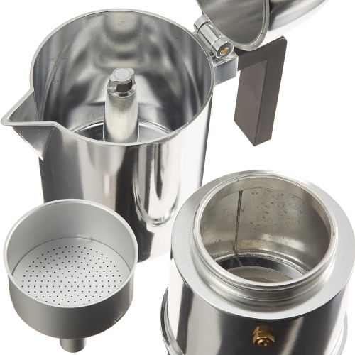  Alessi A90956 B La Cupola 6-Cup Silver Aluminum Espresso Maker With Black Handle