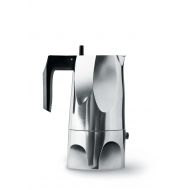 Alessi MT186Ossidiana Stove Top Espresso 6 Cup Coffee Maker in Aluminium Casting Handle And Knob in Thermoplastic Resin, Black