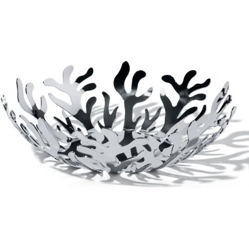  AlessiMediterraneo Fruit Bowl in 1810 Stainless Steel Mirror Polished, Silver