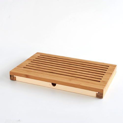  AlessiSbriciola Bread Board in Bamboo Wood With Crumb Catcher in Thermoplastic Resin, Wood