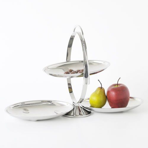  Alessi AM37 Anna Gong Folding Cake Stand, Silver