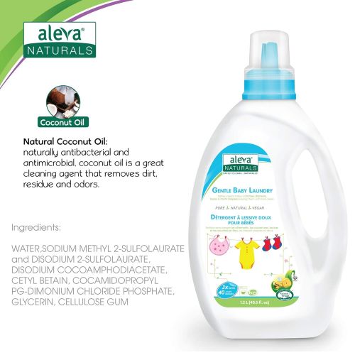  Aleva Naturals Gentle Baby Laundry, (40 Loads) 40 fl.oz / 1.02L