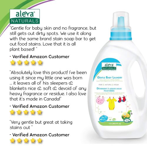  Aleva Naturals Gentle Baby Laundry, (40 Loads) 40 fl.oz / 1.02L