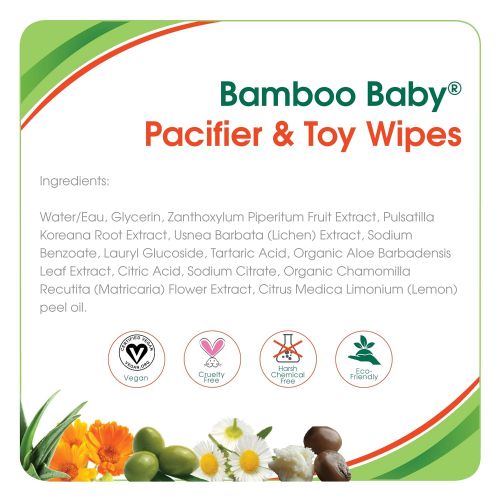  Aleva Naturals Bamboo Baby Pacifier & Toy Wipes, 30 Count (Pack of 12)