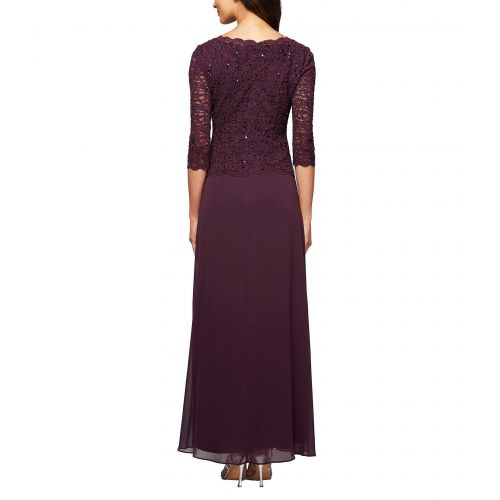  Alex Evenings Sequined Lace & Chiffon Gown