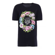 Alexander Mcqueen Flower wreath print oversize Tee