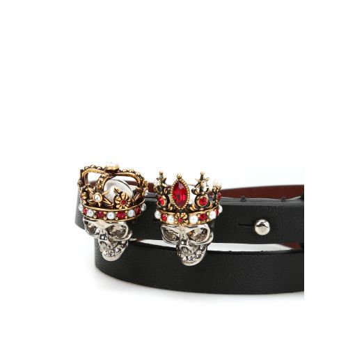  Alexander Mcqueen Twin Swarovski Skull bracelet