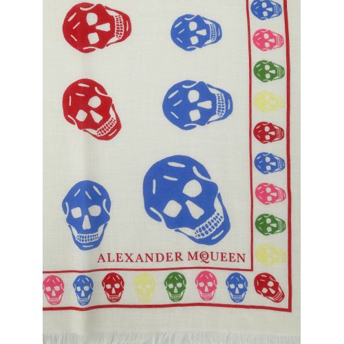  Alexander Mcqueen Multicolour Skull wool blend scarf
