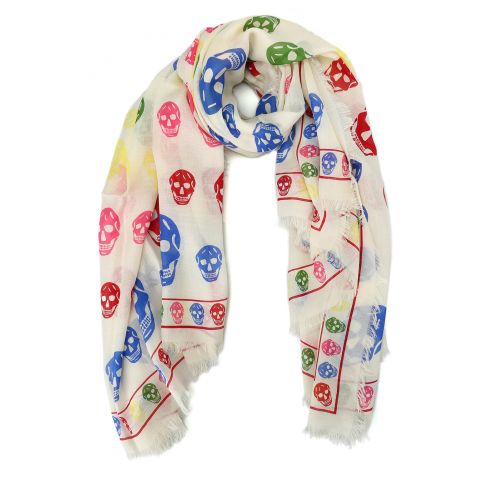  Alexander Mcqueen Multicolour Skull wool blend scarf