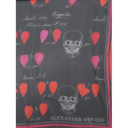  Alexander Mcqueen Petals patterned silk chiffon scarf