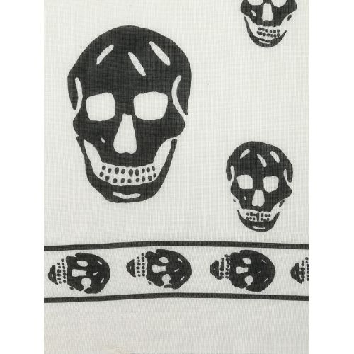  Alexander Mcqueen Modal and silk skull print scarf