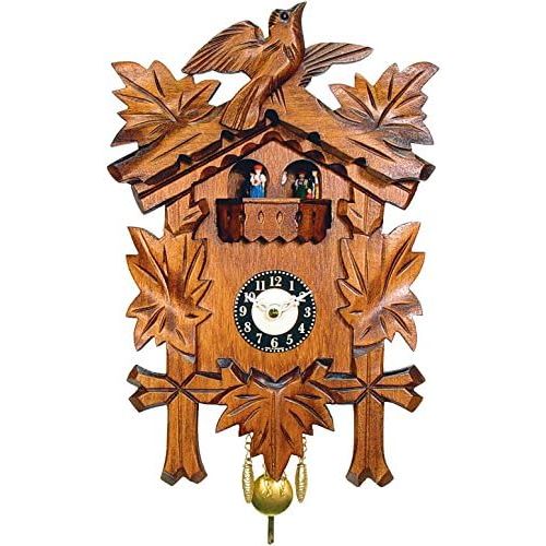  Alexander Taron Importer 0930QPT Engstler Battery-Operated Clock-Mini Size with MusicChimes-9.75 H x 7 W x 3.75 D, Brown