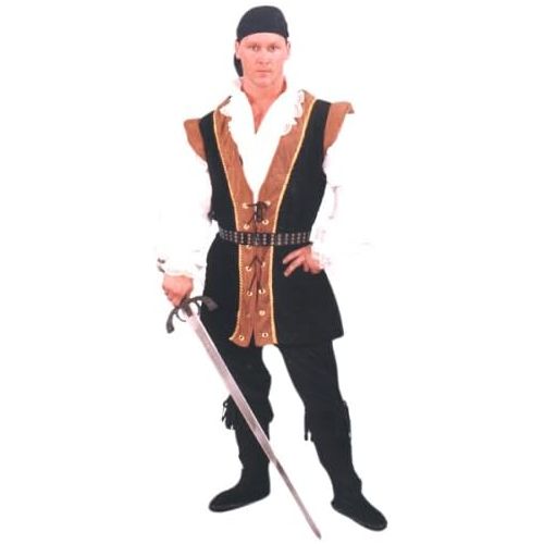  Alexanders Costumes Medium Adult BlackGreen Renaissance Pirate Costume (Size 40-42)