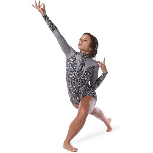  Alexandra Collection Youth Dark Romance Long Sleeve Dance Costume Biketard