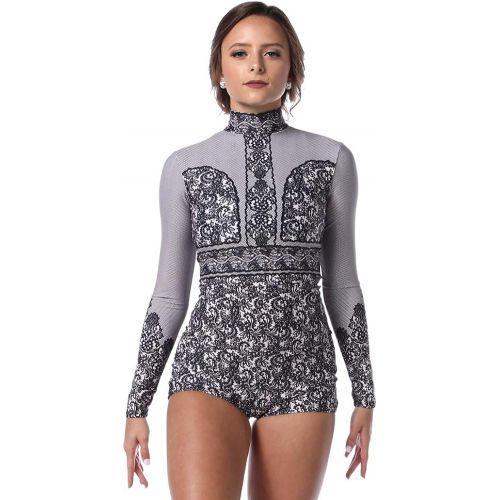  Alexandra Collection Youth Dark Romance Long Sleeve Dance Costume Biketard