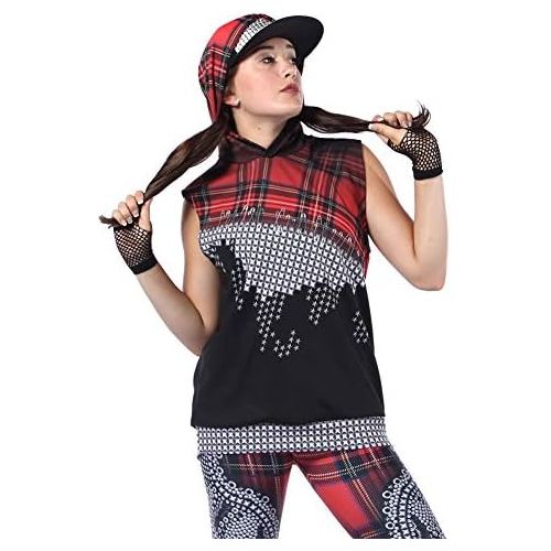  Alexandra Collection Youth Punk Rock Princess Cut Off Hip Hop Dance Costume Hoodie