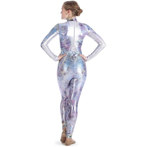  Alexandra Collection Youth Metallic Foil Galaxy Princess Dance Costume Unitard