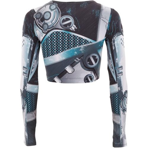  Alexandra Collection Youth Robots Activate Long Sleeve Dance Costume Crop Top