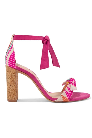 Alexandre Birman Clarita bow-embellished jacquard and suede sandals
