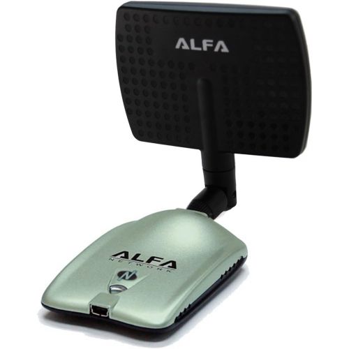  Alfa AWUS036NH 2000mW 2W 802.11gn High Gain USB Wireless G  N Long-Range WiFi Network Adapter with 5dBi Screw-On Swivel Rubber Antenna and 7dBi Panel Antenna and Mini bendable Fl
