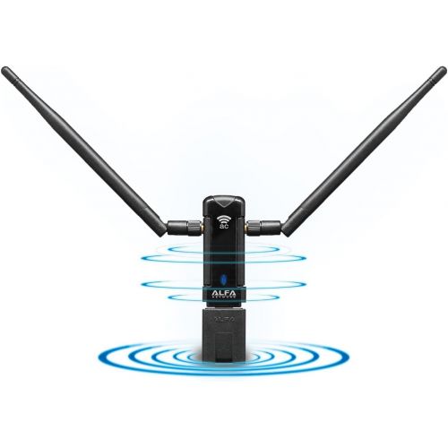  Alfa Network ALFA Network AWUS036AC Long-Range Wide-Coverage Dual-Band AC1200 USB Wireless Wi-Fi Adapter w High-Sensitivity External Antenna - Windows, MacOS & Kali Linux supported