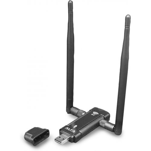  Alfa Network ALFA Network AWUS036AC Long-Range Wide-Coverage Dual-Band AC1200 USB Wireless Wi-Fi Adapter w High-Sensitivity External Antenna - Windows, MacOS & Kali Linux supported